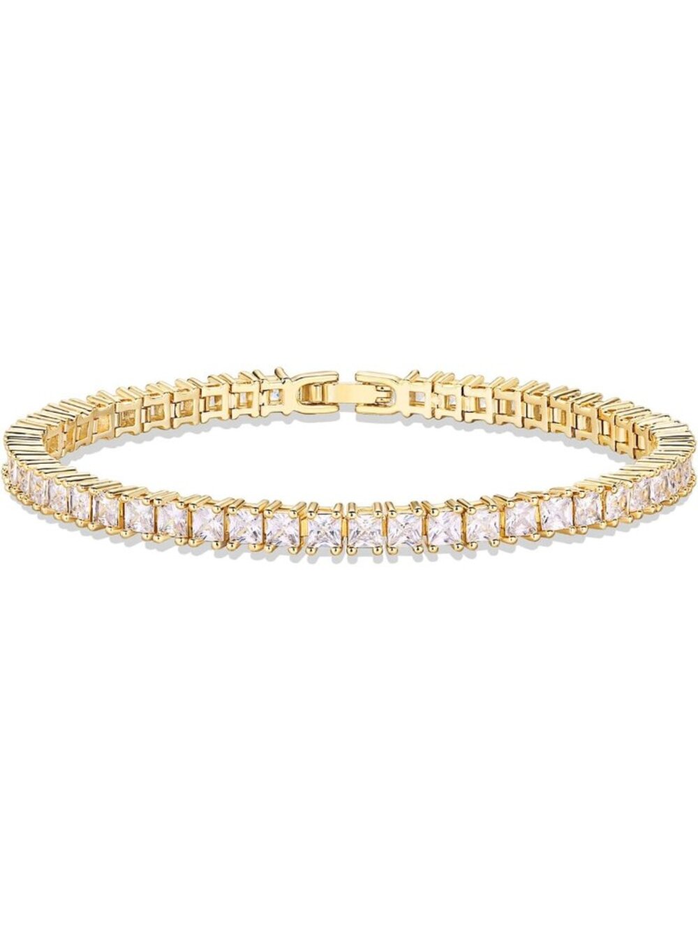 Elegant 14K Gold Plated Tennis Bracelet with Cubic Zirconia | Adjustable 6.5-7.5